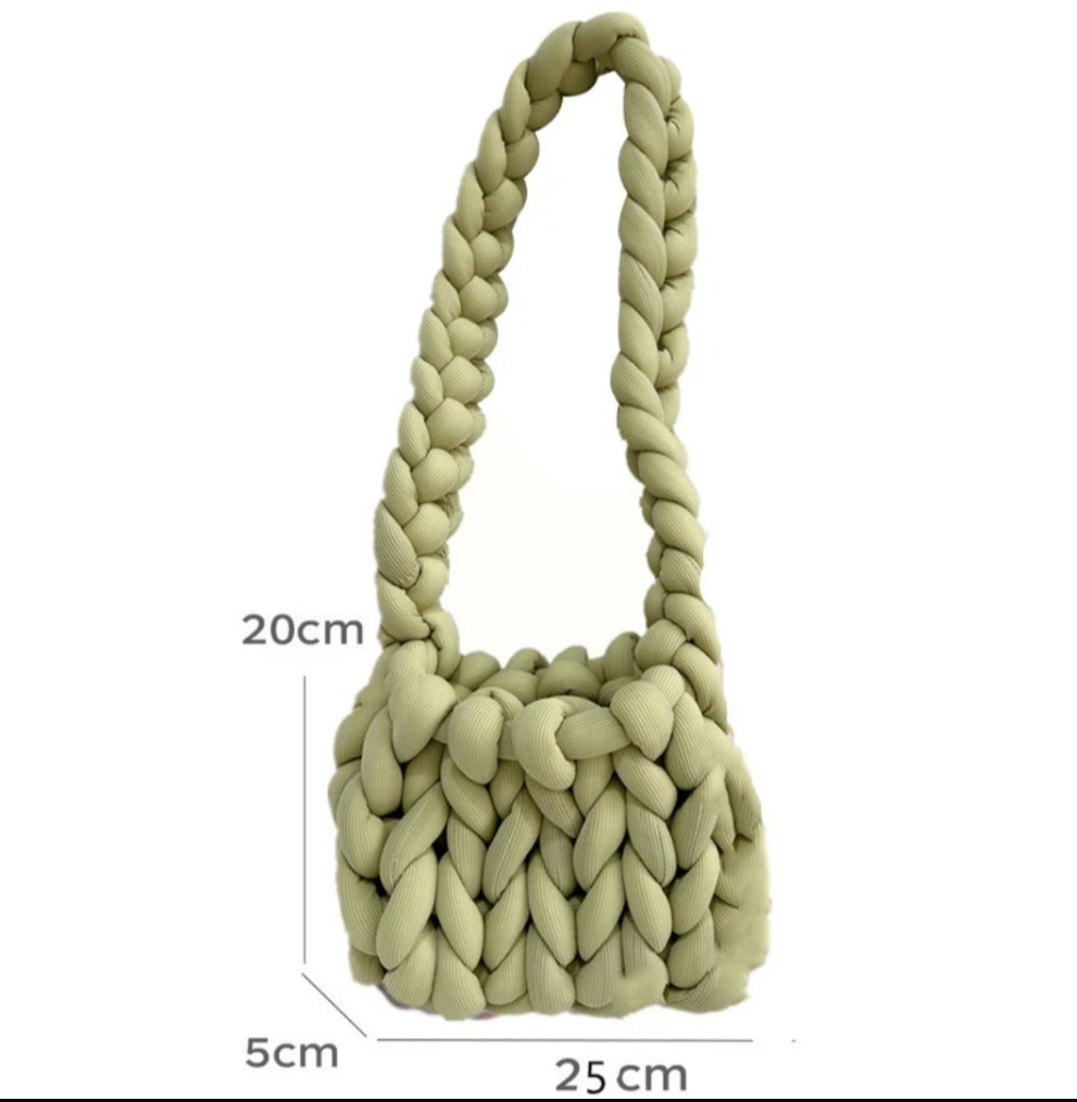 Borsa intrecciata chunky knit
